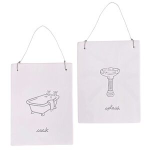 BATHROOM ART➕Whimsical Ceramic Plaques